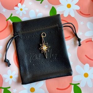 Gold Starburst Pendant Necklace Charm - Black & Gold